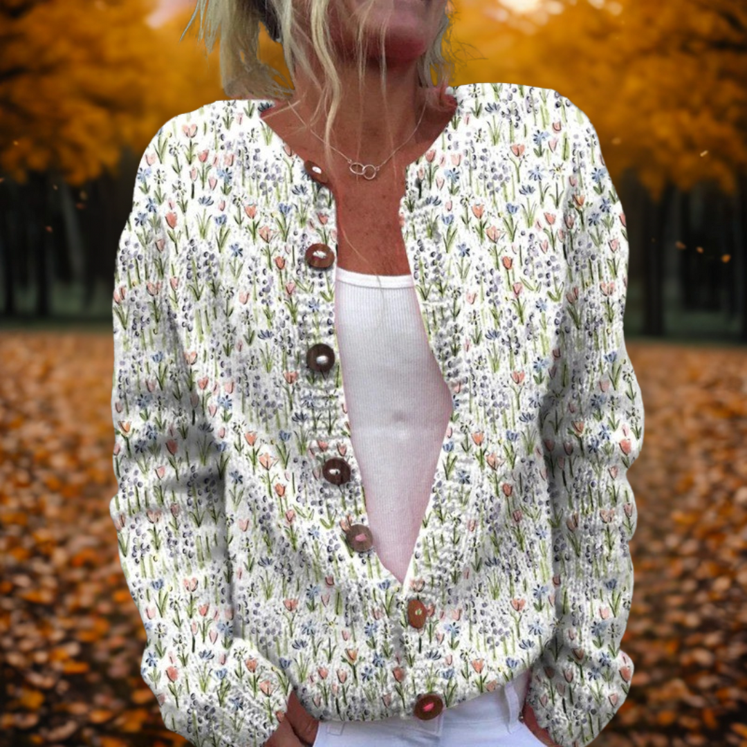 MICHELLE | Cardigan Kunstdruck des Frühlings