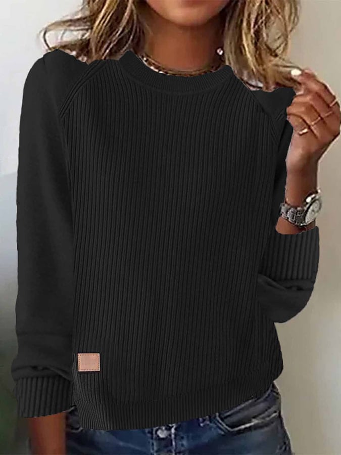 Edda® | Damen Herbst- und Winterpullover mit Rundhalsausschnitt und langen Ärmeln