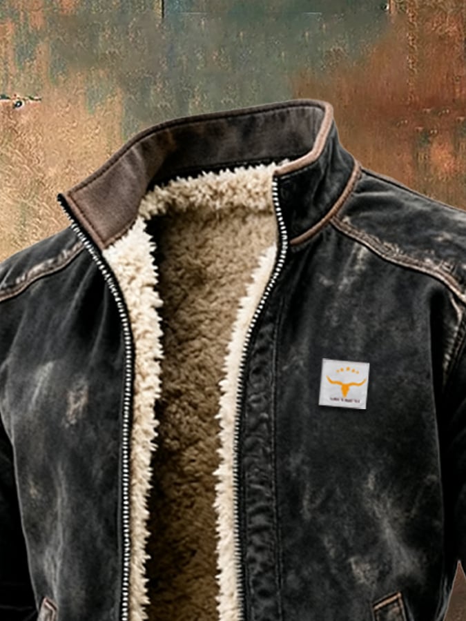 VINTAGE-JACKE MIT SHERPA-FUTTER