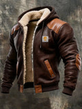 WARME VINTAGE-JACKE AUS Wildleder UND LEDER