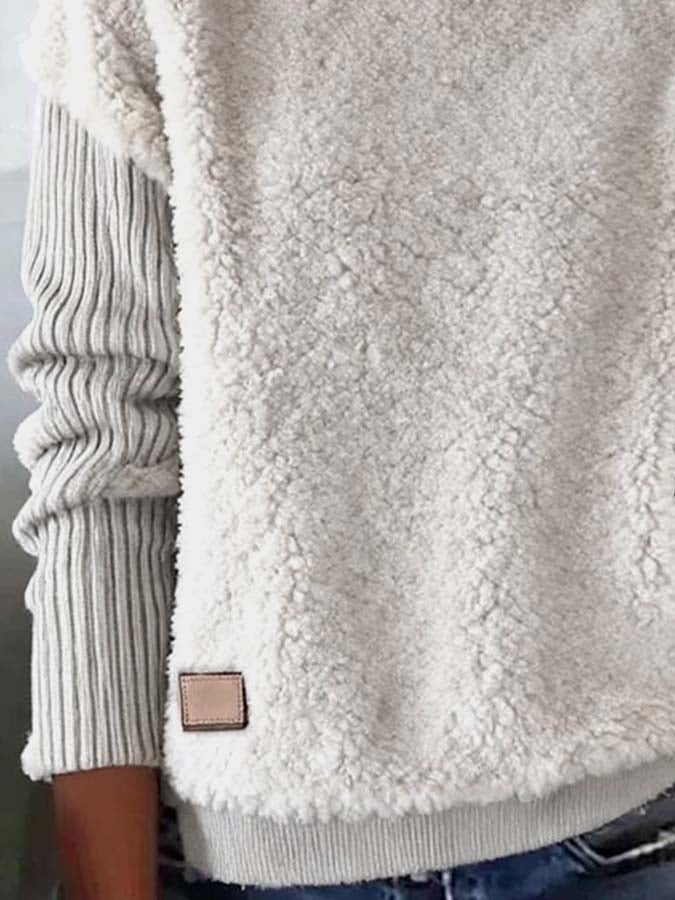 Nora® | Damen Freizeit Sweatshirt mit lockerer Passform und Fellkragen