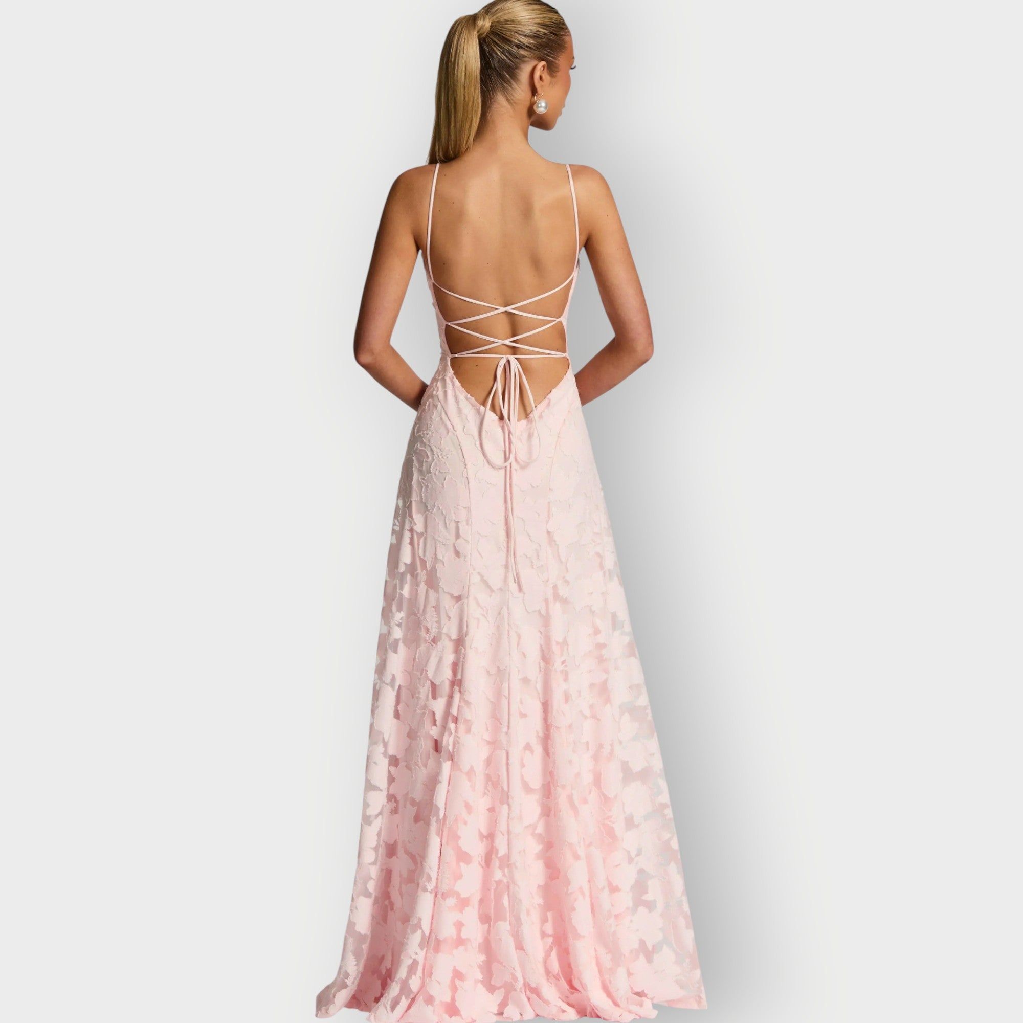 Clara - Elegant Strapless Floral Evening Velvet Gown