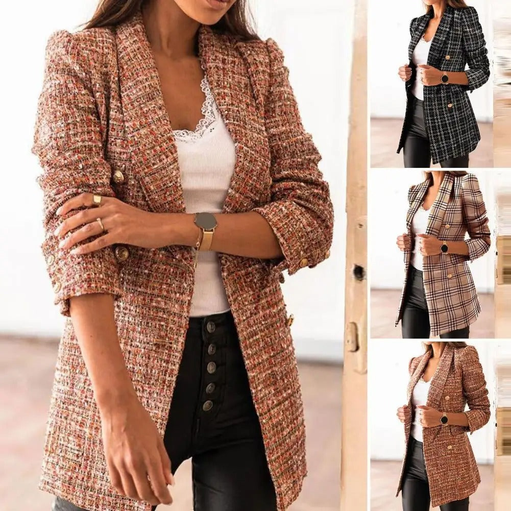 Martina® | Langärmlige Blazer mit kariertem Muster
