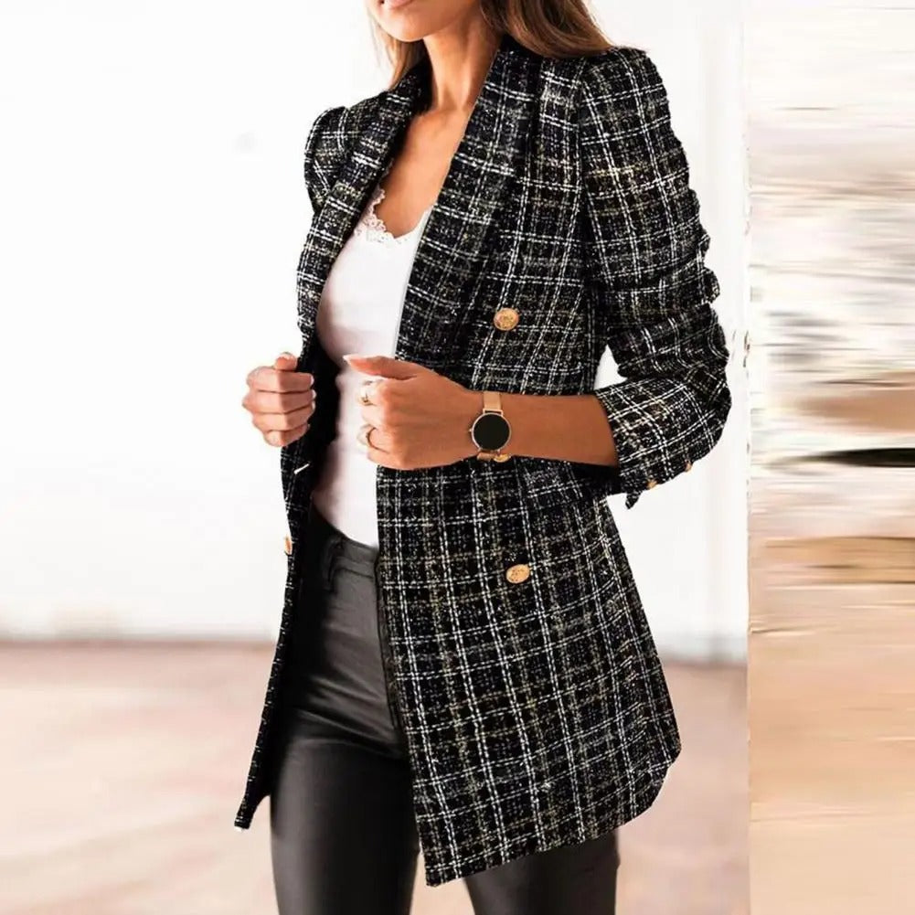 Martina® | Langärmlige Blazer mit kariertem Muster